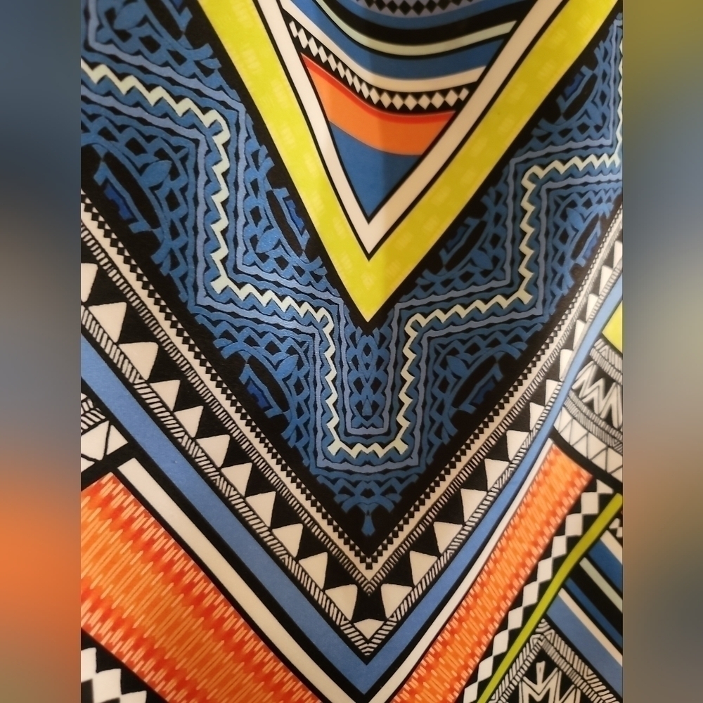 Laundry by Shelli Segal Geometric Print Scuba Dress XS Sleeveless Mini Bodycon - Picture 3 of 6